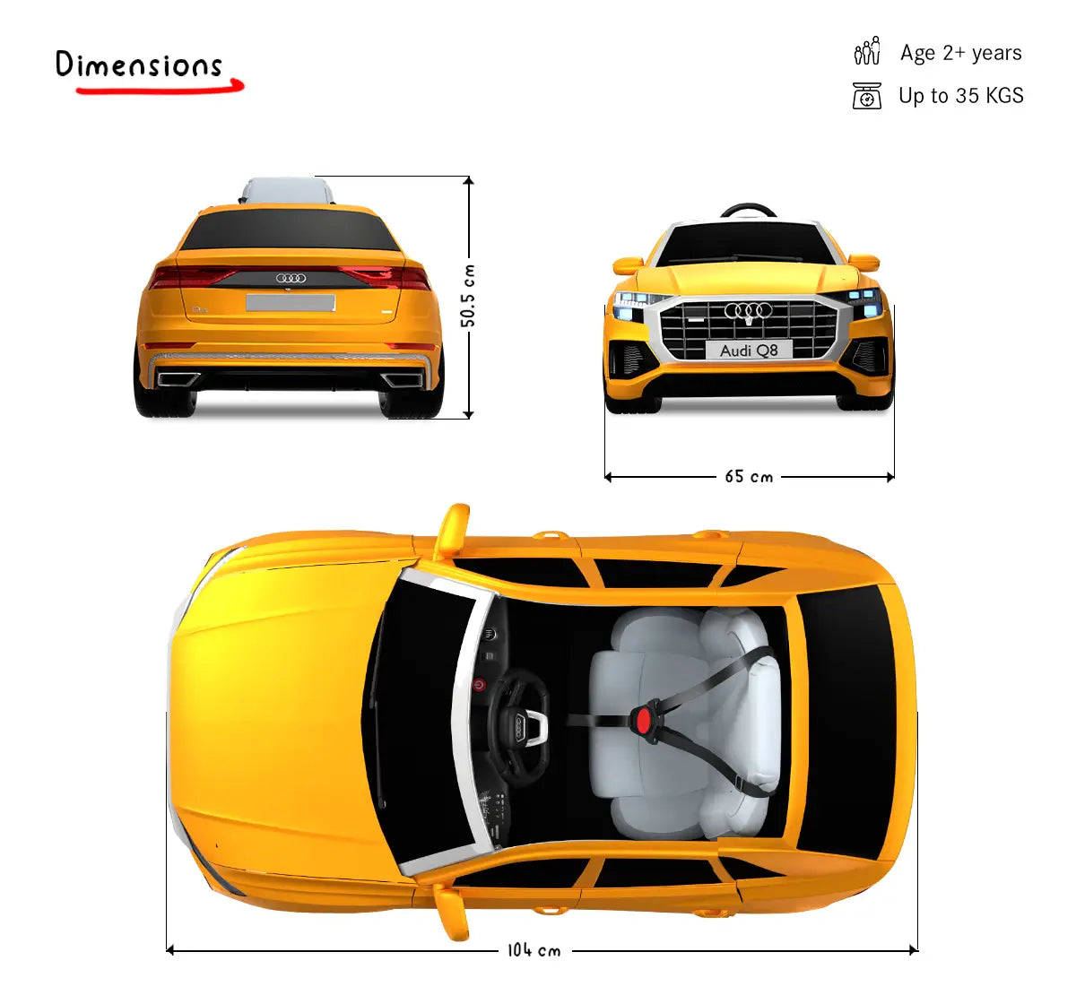 Formula Fun AUDI Q8 TOY CAR (Orange), 3Y+