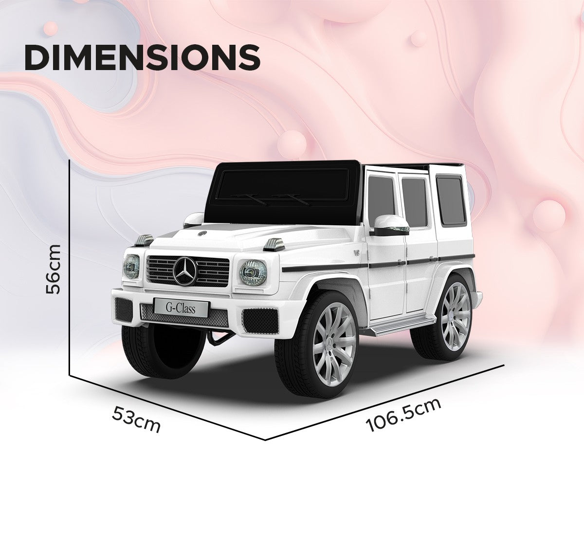 Formula Fun Mercedes Benz G-Wagon Ride-On Car, White, 3Y+