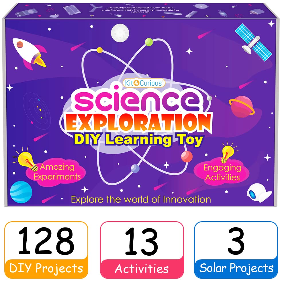 140 Experiments Science Projects DIY Gadgets Toy Educational Learning Kit - 140 Items in 1 Kit - Solar Energy, Steam Activities, Smart Gift for Boys & Girls