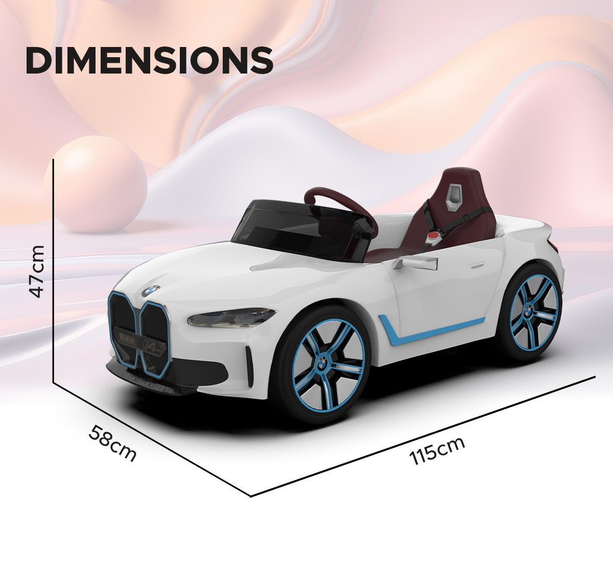 Formula Fun BMW i4 Ride-On Car, White, 3Y+