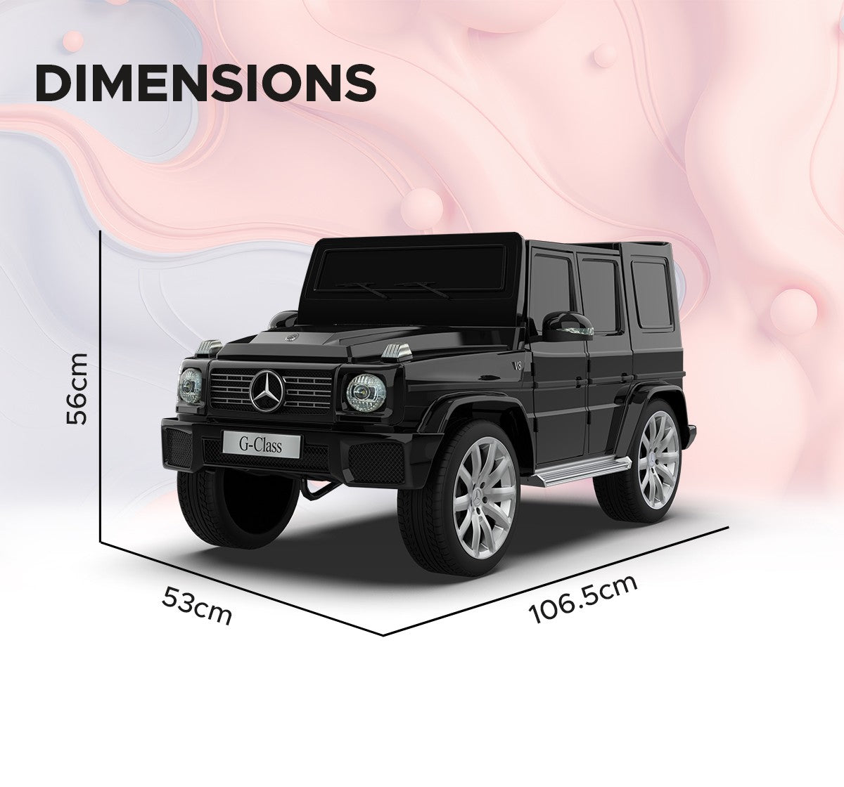 Fun Mercedes Benz G-Wagon Ride-On Car, Black, 3Y+