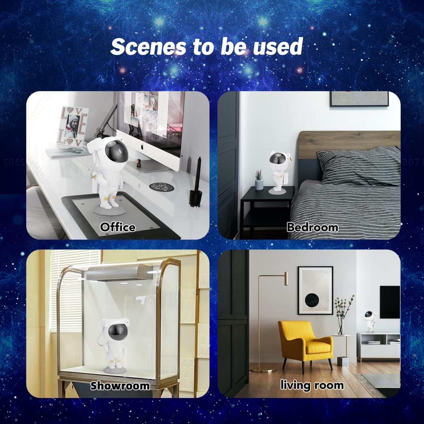 Astronaut Galaxy Projector Night Light – 360° Rotating Nebula Star Projector with Remote Control, Timer & Adjustable Head – LED Space Lamp for Kids’ Bedroom, Gaming Room, Home & Party Décor