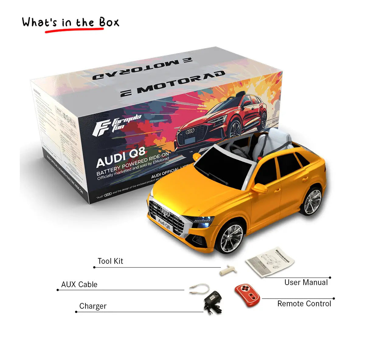 Formula Fun AUDI Q8 TOY CAR (Orange), 3Y+