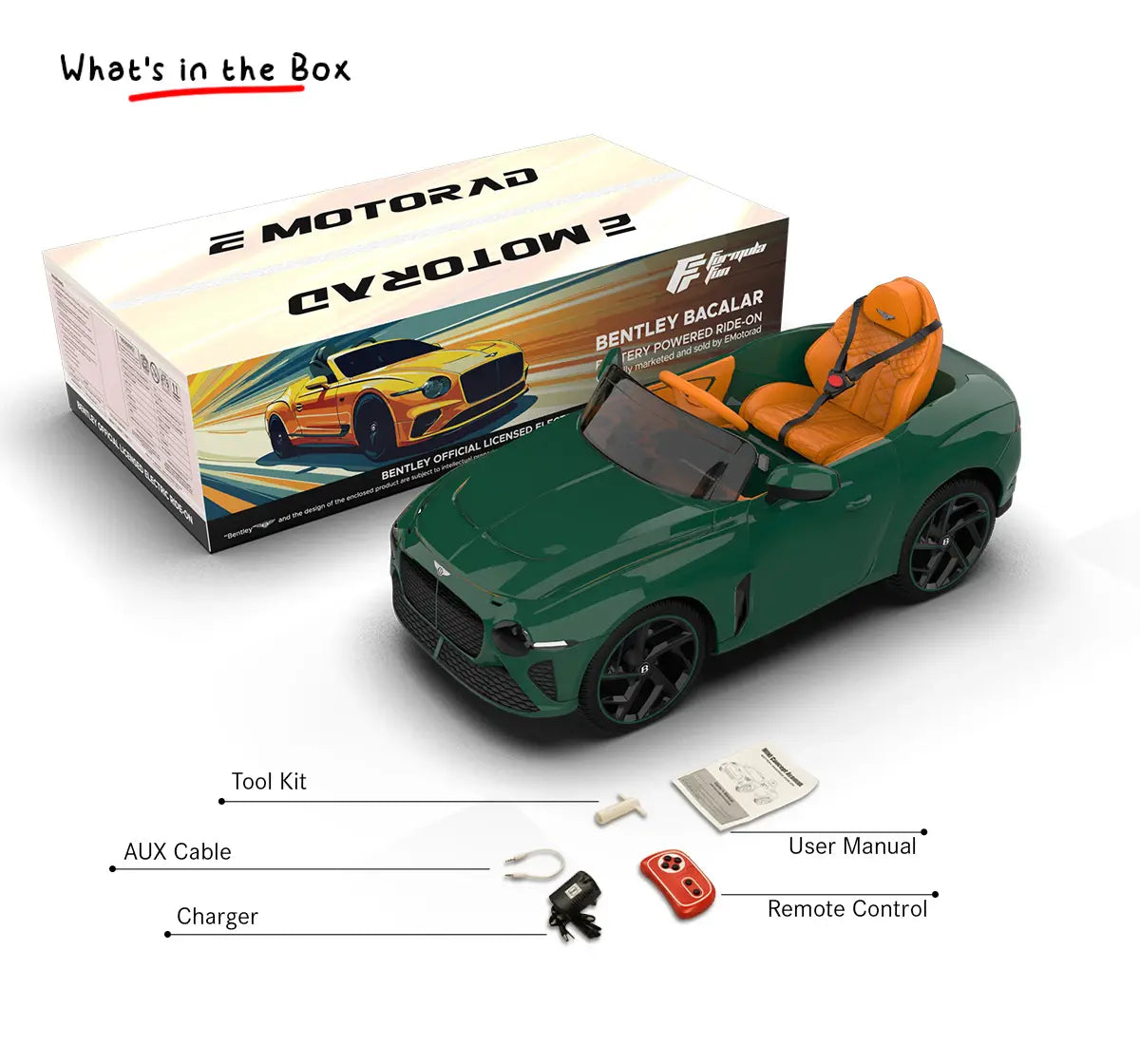 Formula Fun BENTLEY BACALAR TOY CAR (Green), 3Y+