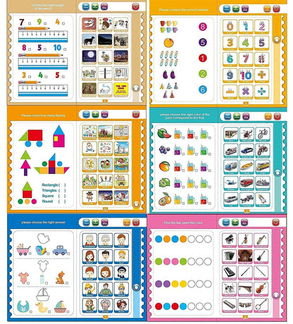 Intelligence Book Sound Book Learning Cards for Children,English Letters & Words Language_Skills Learning Book,Fun Educational Toys. Activities with Numbers, Shapes Learning Book for Toddlers