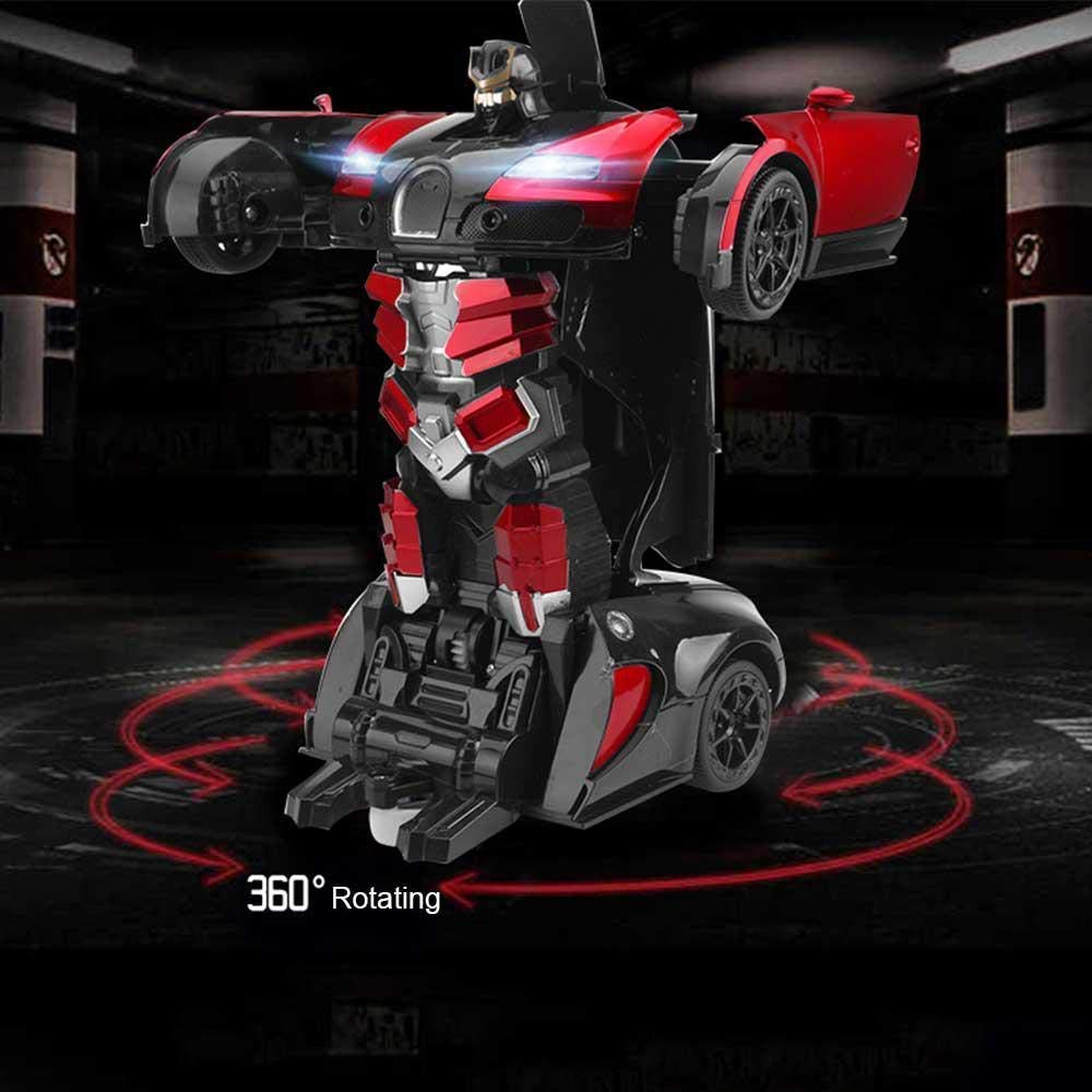 Plastic Battery Operated Converting Car to Robot, Robot to Car Automatically,Robot Toy, with Light and Sound for Kids Indoor and Outdoor 3 Year, Pack of 1
