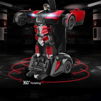 Plastic Battery Operated Converting Car to Robot, Robot to Car Automatically,Robot Toy, with Light and Sound for Kids Indoor and Outdoor 3 Year, Pack of 1