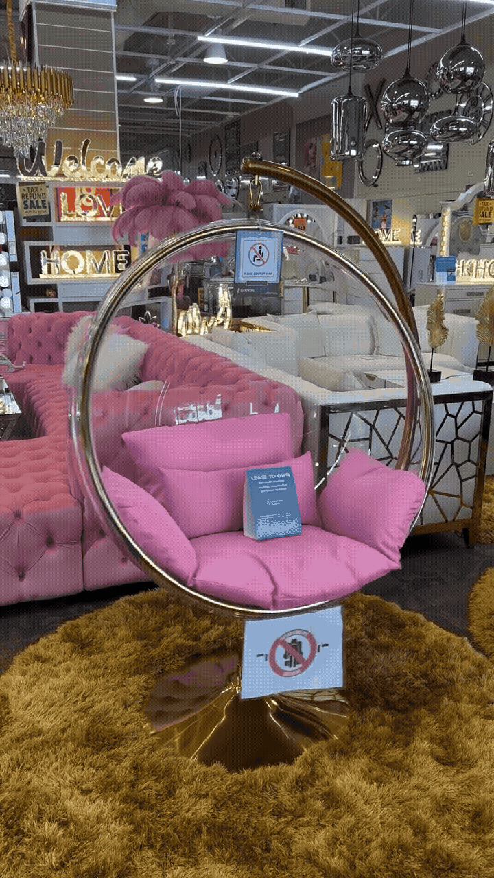 Iconic Bubble Chair - Luxury Transparent Acrylic with Gold Frame