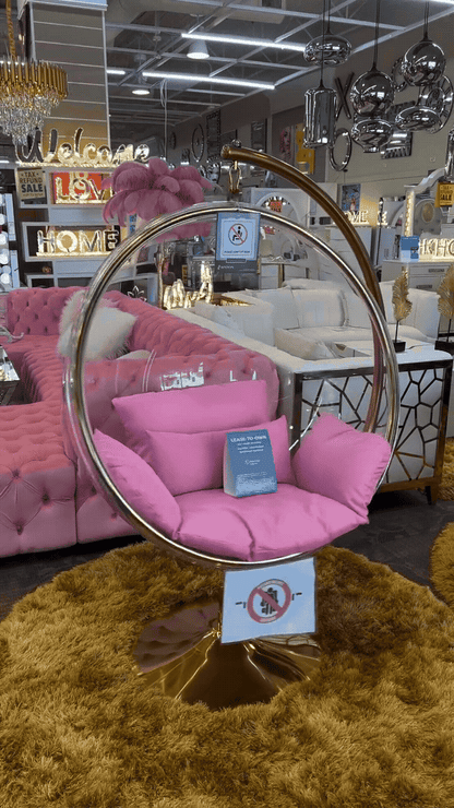 Iconic Bubble Chair - Luxury Transparent Acrylic with Gold Frame