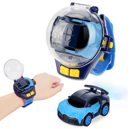 Mini Rechargeble Watch Car Launcher LED Light Racing Cars Games Interactive Toys for Kids