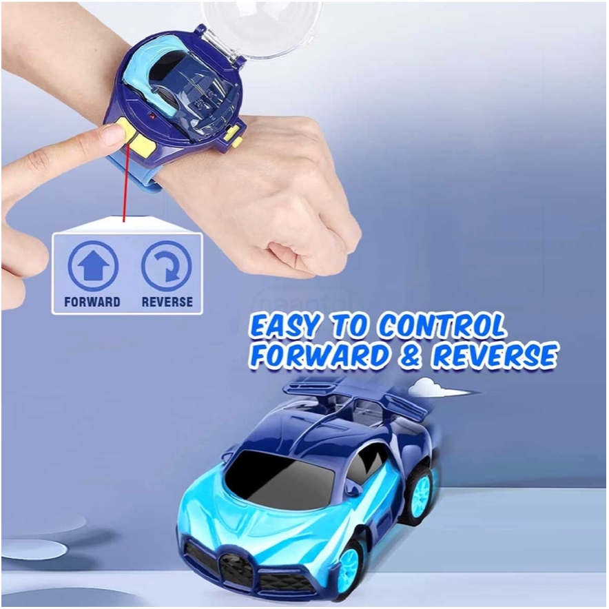 Mini Rechargeble Watch Car Launcher LED Light Racing Cars Games Interactive Toys for Kids
