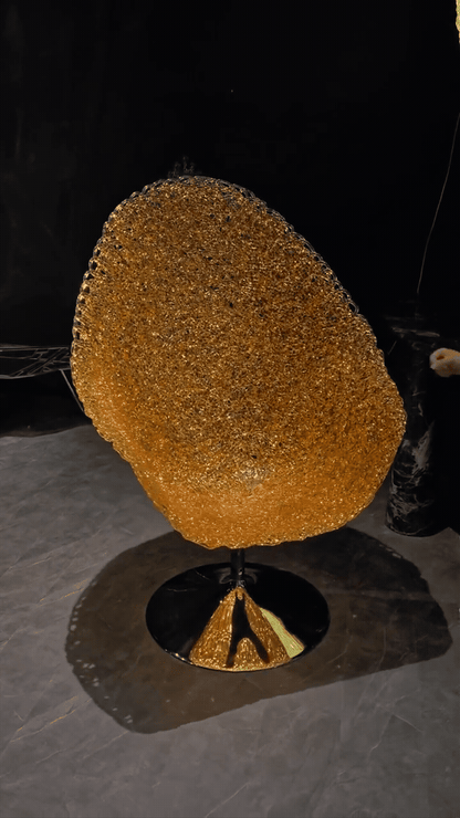 Luxury Golden Sequin Swivel Chair - Premium Glamour Seating