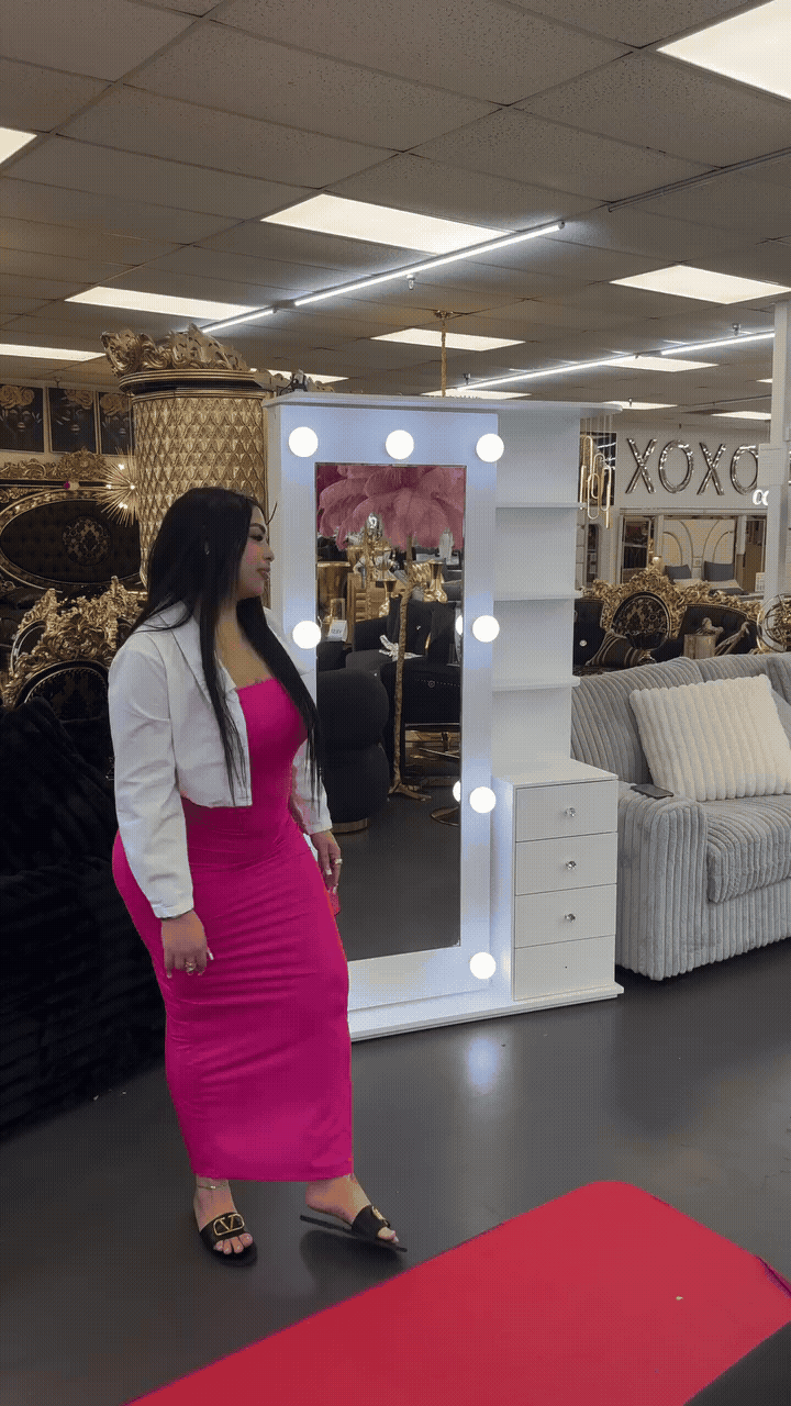 Ultra Luxury Sliding Vanity Mirror with Touch Control LED - Premium Hollywood Style