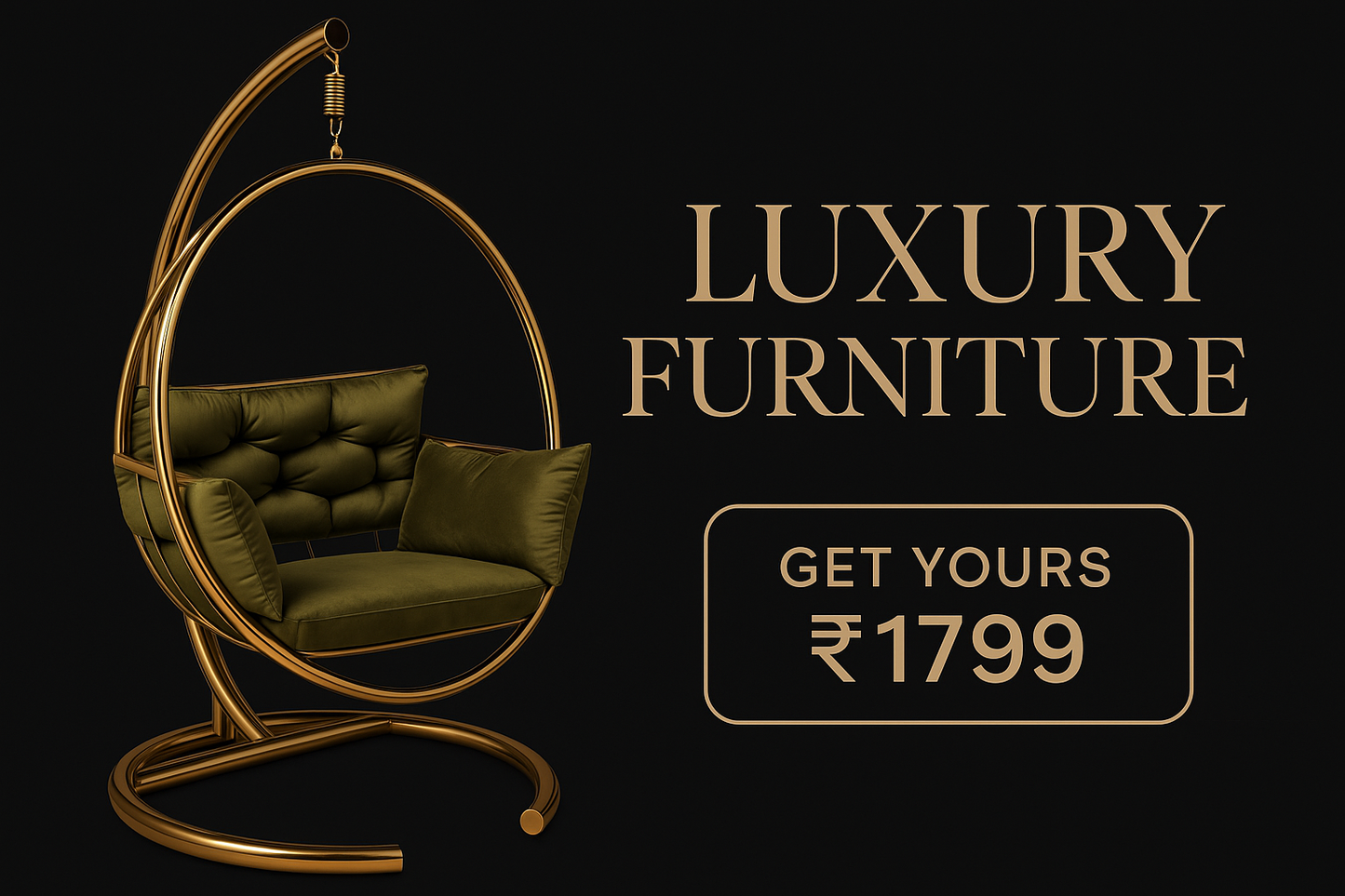 Black and champagne gold banner