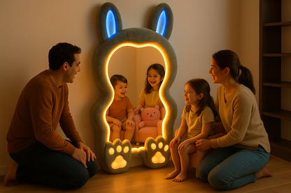 Family enjoying the mirror
