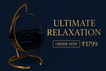 Navy blue and gold banner