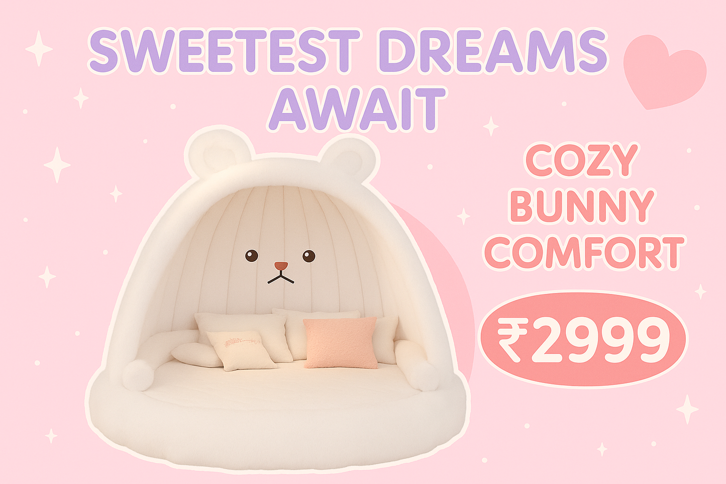 Pink and purple cute banner