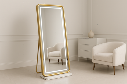 Professional full-length LED mirror shot