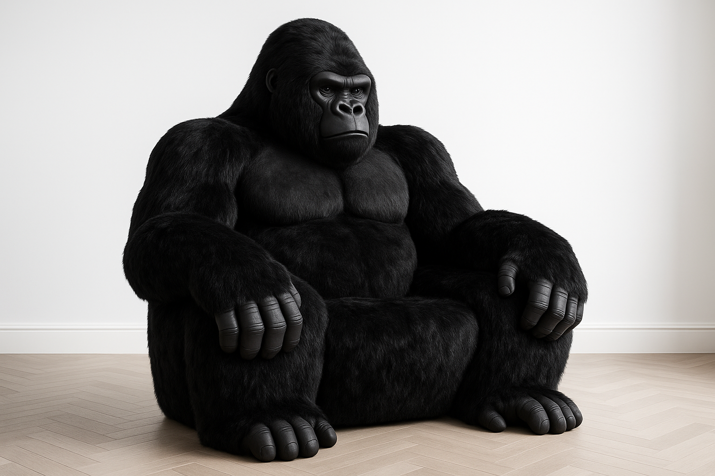 Professional giant gorilla chair shot