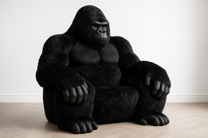 Professional giant gorilla chair shot