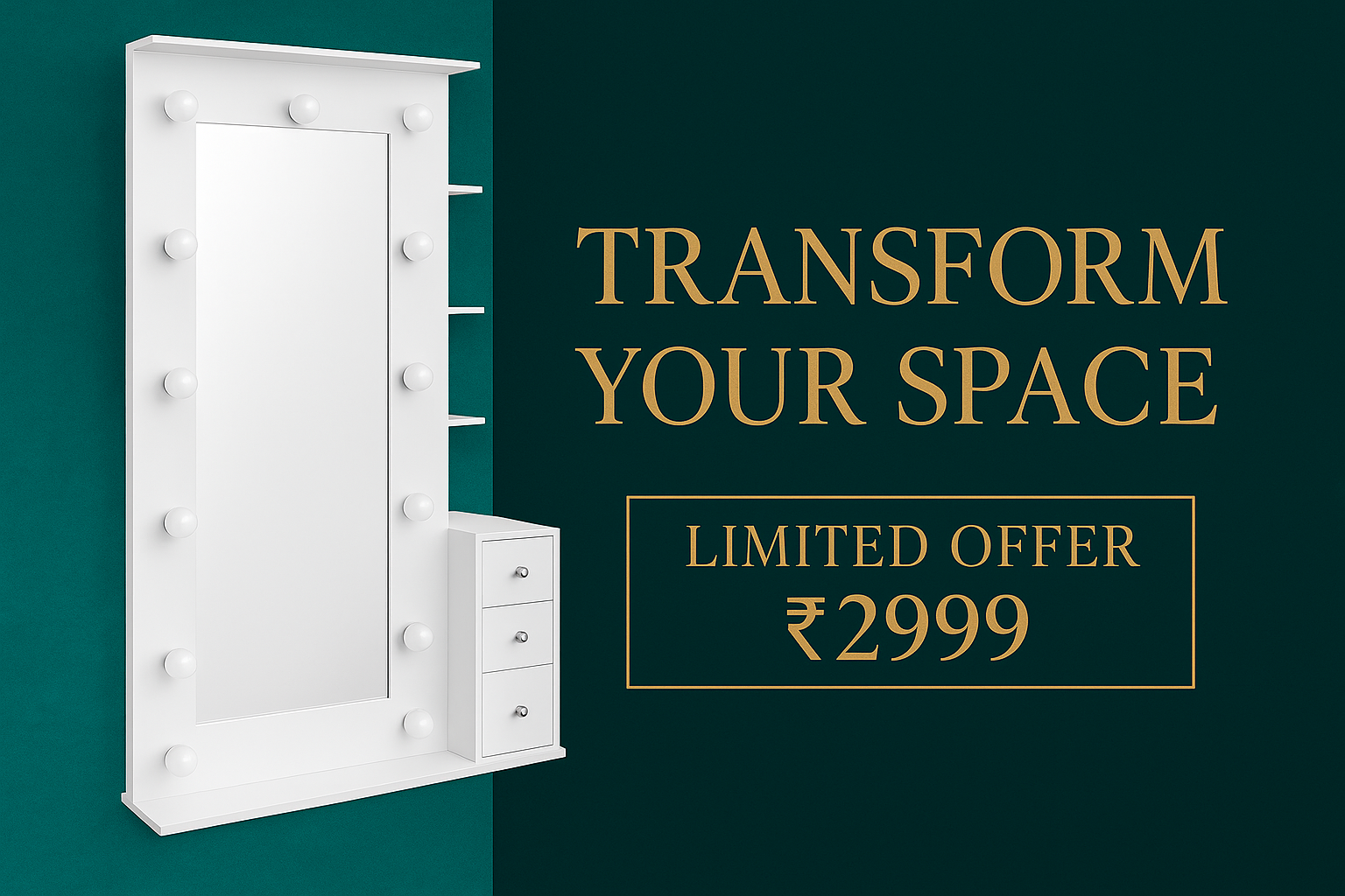 Teal and gold banner with CTA