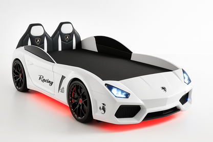 White Race Car Bed